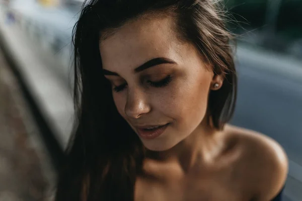 Beautiful  girl in black  shirt