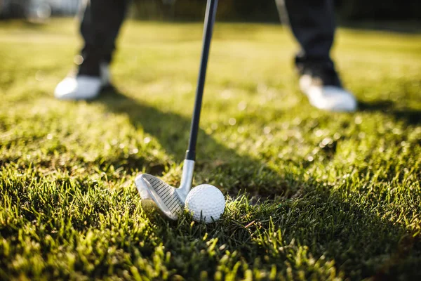 Jugador Golf Curso Durante Juego Golf Verano —  Fotos de Stock