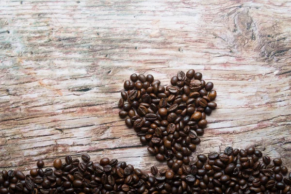 Forma Coração Feito Grãos Café — Fotografia de Stock