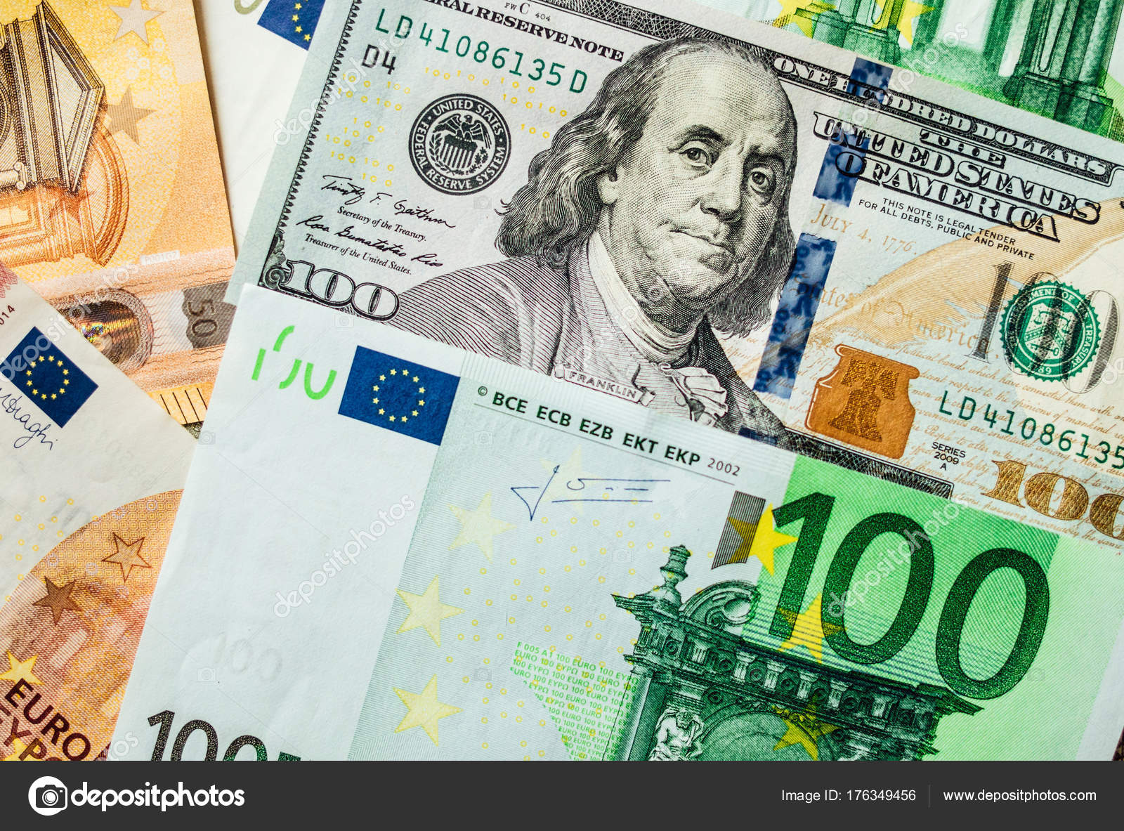 American Us Dollars And Euros Stock Image American Us Dollars And Euros Stock Image