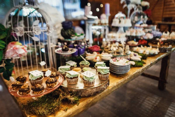 Delicious wedding reception candy bar — Stock Photo, Image