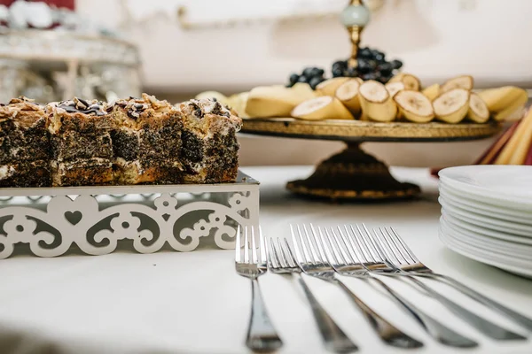 Ρουστίκ Τούρτες Γάμου Candy Bar — Φωτογραφία Αρχείου