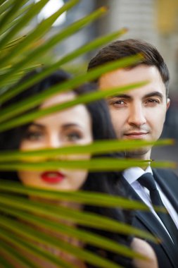 Poz güzel düğün çifti 