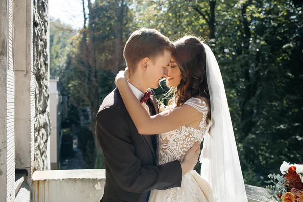 Bella Sposa Sposo Giorno Del Loro Matrimonio — Foto Stock