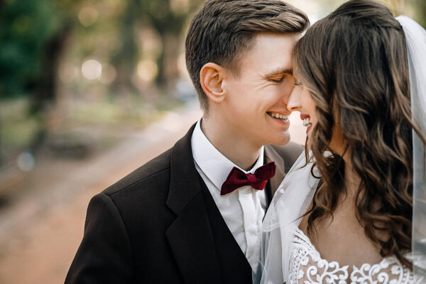 Beautiful bride and groom at their wedding day 