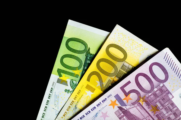 Банкноти Євро Різні Банкноти Євро — стокове фото