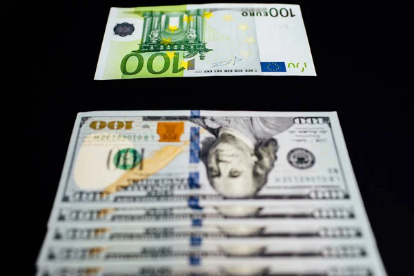 Zbliżenie American Nas Dolary Euro — Zdjęcie stockowe