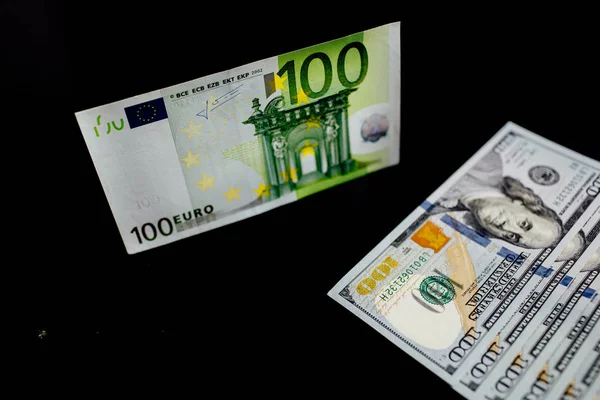 Tle Pieniędzy Euro Dolar Koncepcja Finansowych — Zdjęcie stockowe