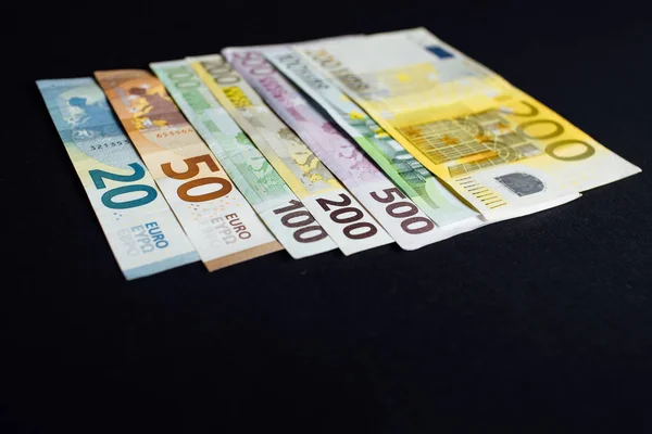 Verschiedene Euro Banknoten Von Bis 500 Euro — Stockfoto