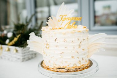 arka plan üzerinde İsa'nın doğuşu için güzel lezzetli pasta