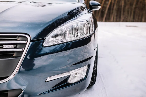 Close View Car Road Winter Day — Stock Photo, Image