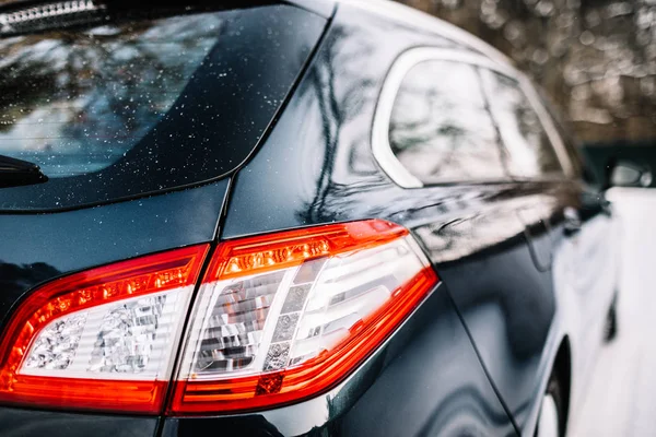 Close View Car Road Winter Day — Stock Photo, Image