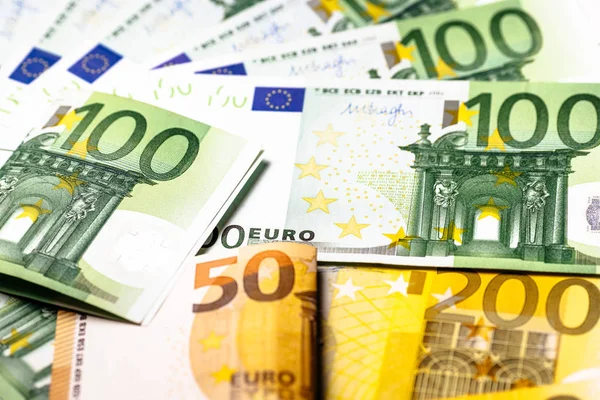 Euro Banknoten Machen Dicht Mehrere Hundert Euro Scheine — Stockfoto