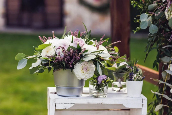 Elemento Decoração Casamento Estilo Rústico Fechar — Fotografia de Stock