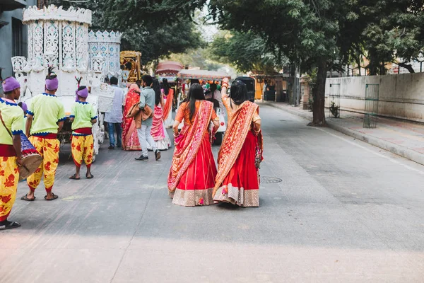 Γάμος Ινδικό Baraat Τελετή Στο Αγορά Sadar Ινδία — Φωτογραφία Αρχείου