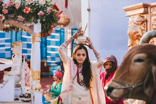 Τοπικοί Άνθρωποι Στην Ινδική Sankranthi Ινδική Hindu Φεστιβάλ — Φωτογραφία Αρχείου