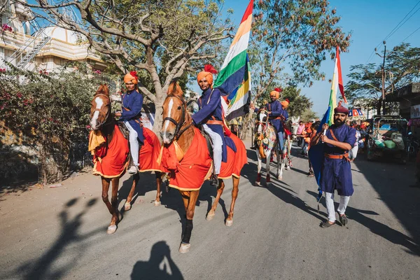 Local Men Horses Indian Sankranthi Indian Hindu Festival — Stock Photo, Image