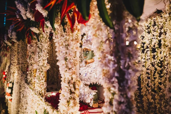 Altar Mosteiro Com Divindades Padmasambhava Estátuas Buda Índia — Fotografia de Stock