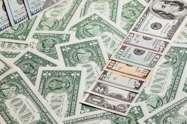 Doları banknot görünümünü kapatın. Stüdyo vurdu