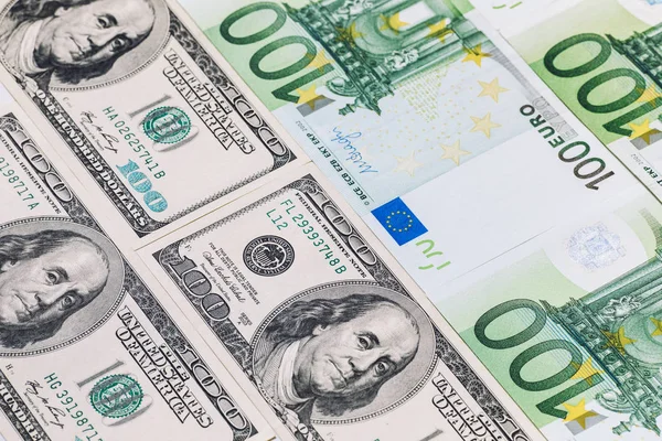 Amerikanische Hundert Dollar Scheine Euro Scheine — Stockfoto