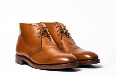 Beyaz arka plan üzerinde izole klasik kahverengi Erkek Ayakkabı