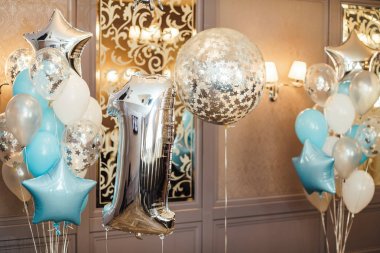bir numara şeklinde closeup ballon. doğum günü photo Zone'a, bir numara. Tatil kavramı