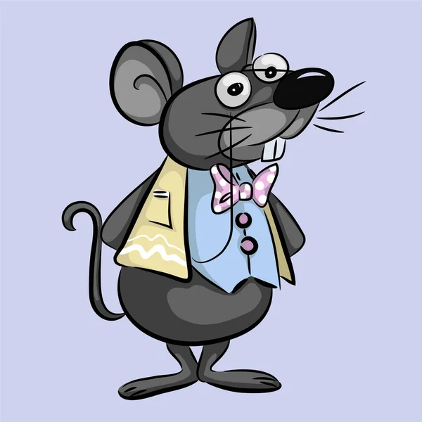 Smart mouse cartoon - vector illustration — Stock Vector