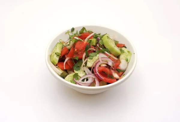 Close Shot Delicious Salad Bowl White — Stok fotoğraf