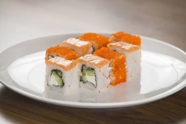 Philadelphia and california rolls.Japanes food — Stock Photo, Image