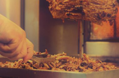 Shawarma et kesim hazırlanan