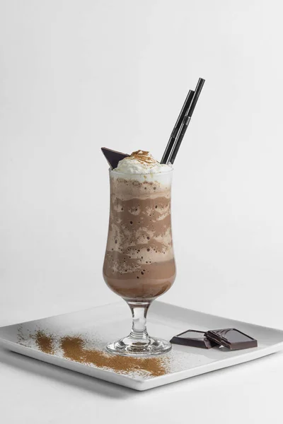 Ice coffee with chocolate — Stock Photo, Image