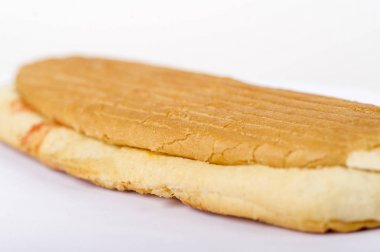 beyaz zemin üzerinde sandviç