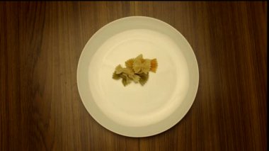 close-up footage of Pasta on white plate