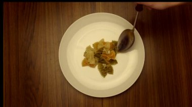 close-up footage of Pasta on white plate