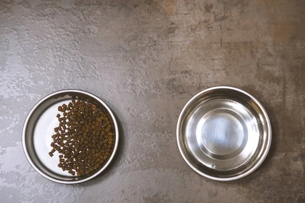 Dry Dog Food Bowl Top View — Stok Foto
