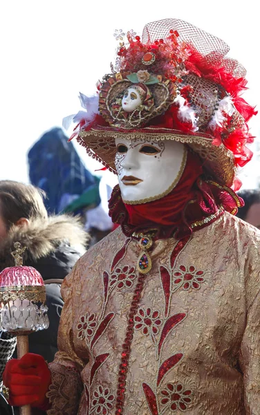 Kolorowe Maski Karnawałowe Tradycyjnym Festiwalu Wenecji Włochy — Zdjęcie stockowe