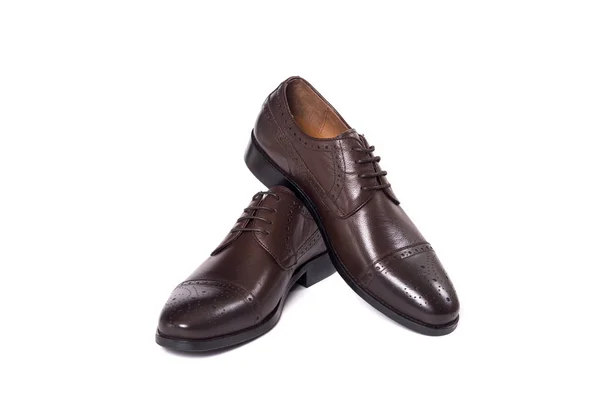 Braune Schuhe Isoliert Auf Weißem Hintergrund — Stockfoto