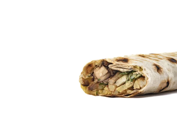 Doner Kebab Gyros Shawarma Hovězí Nebo Kuřecí Rolka Pitta Chlebu — Stock fotografie