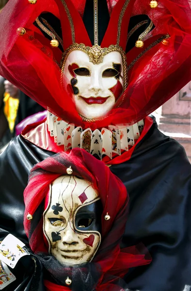 Πολύχρωμες Μάσκες Καρναβαλιού Παραδοσιακό Φεστιβάλ Στη Βενετία Της Ιταλίας — Φωτογραφία Αρχείου