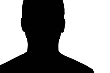 Beyaz arka planda izole edilmiş genç silueti stüdyo resmi.