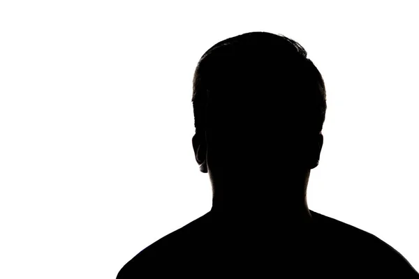 Teenager Silhouette Studioporträt Isoliert Auf Weißem Hintergrund — Stockfoto