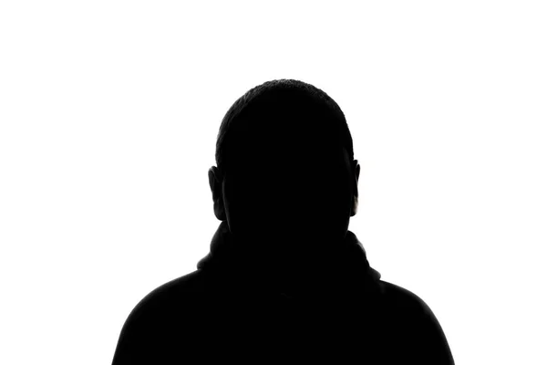 Teenager Silhouette Studioporträt Isoliert Auf Weißem Hintergrund — Stockfoto