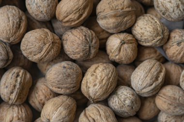 Kabuklu ceviz. Taze ceviz arkaplanı.