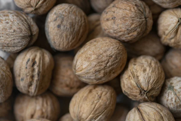 Lote Nueces Pila Fondo Nueces Frescas — Foto de Stock