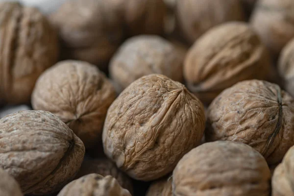 Nueces Con Conchas Fondo Nueces Frescas — Foto de Stock