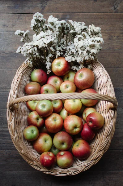apples and field flowers