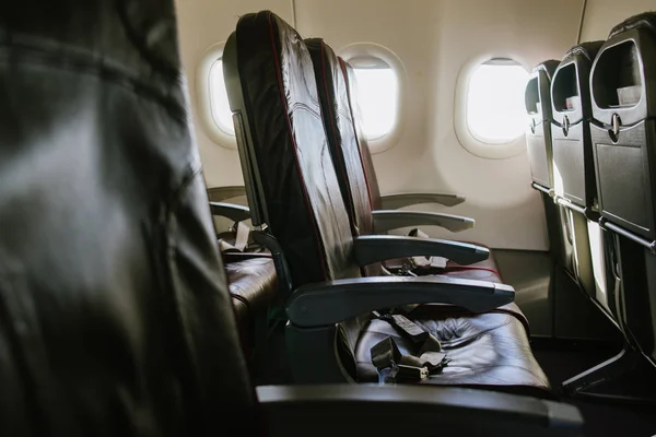 plane interior with chairs close up