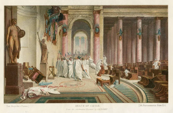 율리우스 카이사르 로마 폼페이우스 극장에서의 죽음 — 스톡 사진
