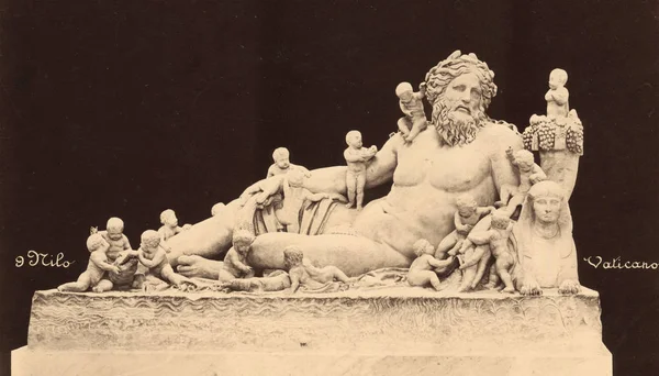Vintage φωτογραφία του Νείλου στο Μουσείο του Βατικανού 1890 — Φωτογραφία Αρχείου
