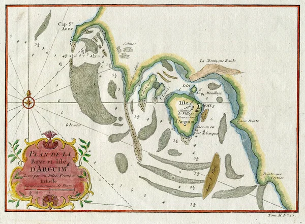 1747 PLAN LA BAYE ET ISLE D'ARGUIM AFRICA MAURITANIA — Φωτογραφία Αρχείου